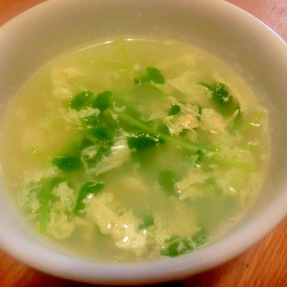 豆苗のたまご中華スープ